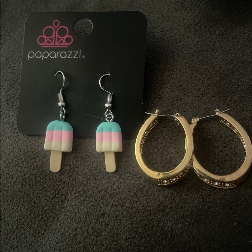 Paparazzi Pastel Popsicle and Gold Hoop Set